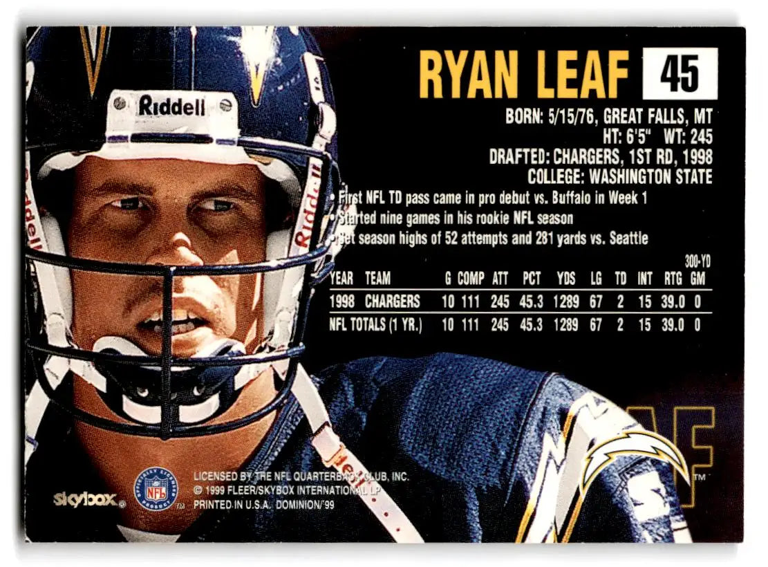 1999 SkyBox Dominion #45 Ryan Leaf - Football Card Single
