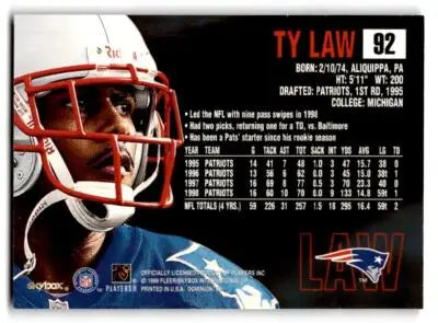 1999 SkyBox Dominion #92 Ty Law - Football Card Single