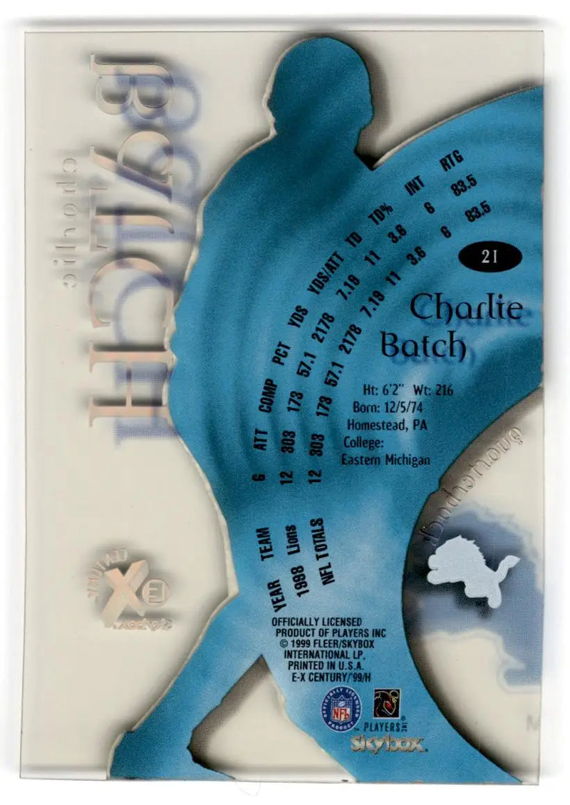1999 SkyBox E-X Century #21 Charlie Batch - Football Card Single