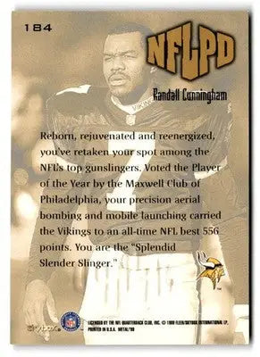 1999 SkyBox Metal Universe #184 Randall Cunningham - Football Card Single