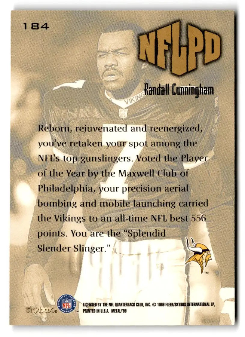 1999 SkyBox Metal Universe #184 Randall Cunningham - Football Card Single