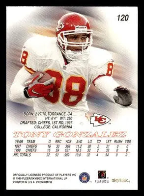 1999 SkyBox Premium #120 Tony Gonzalez - Football Card Single