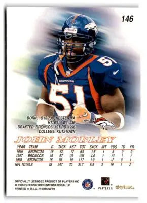 1999 SkyBox Premium #146 John Mobley - Football Card Single
