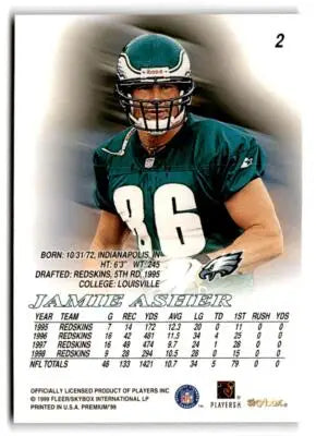 1999 SkyBox Premium #2 Jamie Asher - Football Card Single