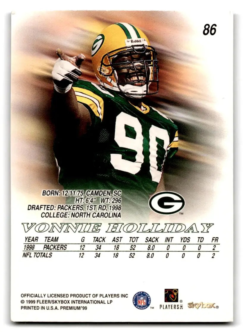 1999 SkyBox Premium #86 Vonnie Holliday - Football Card Single