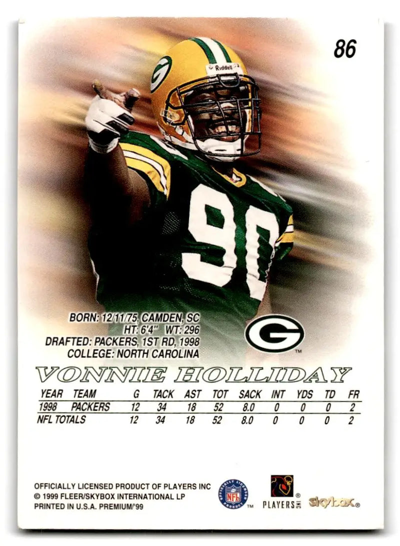1999 SkyBox Premium #86 Vonnie Holliday - Football Card Single