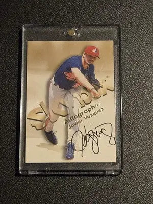 1999 SkyBox Premium #NNO Javier Vazquez Autographics - Baseball Card Single