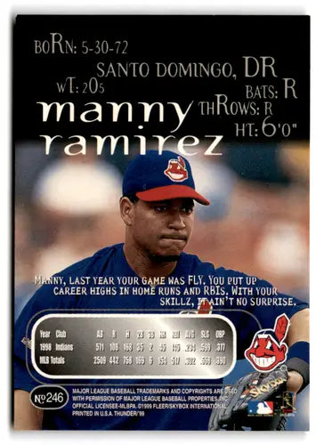 1999 SkyBox Thunder #246 Manny Ramirez NM-MT Indians ID:81242 - Baseball Card Single