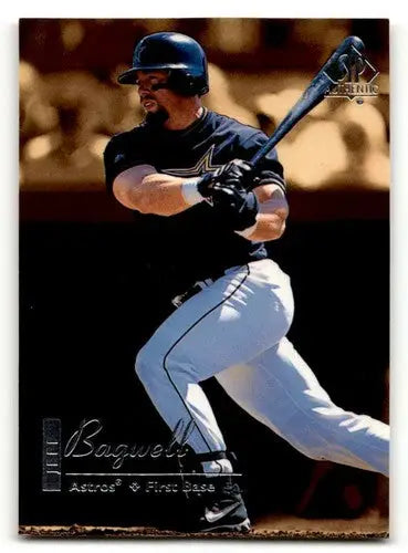 Original gloss Jeff Bagwell Houston baseball card from 1999 SP Authentic featuring Bagwell Houston Astros