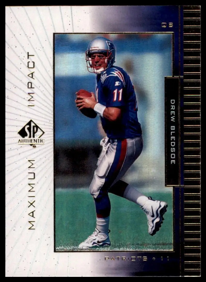 1999 SP Authentic Maximum Impact Drew Bledsoe #MI-8 New England Patriots Card - Football Card Single
