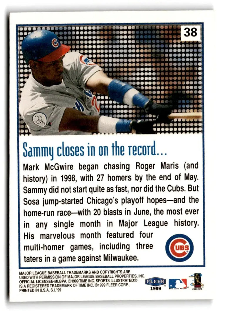 1999 Sports Illustrated #38 Sammy Sosa - Baseball Card Single
