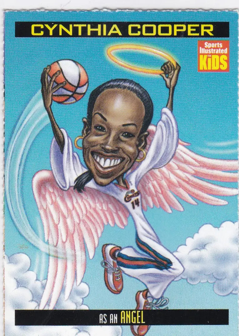 Caricature of Cynthia Cooper as an angel from Sports Illustrated WNBA collectible