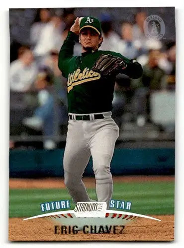 Original gloss Eric Chavez Oakland baseball card from 1999 Stadium Club collection