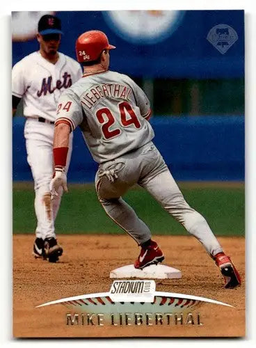 Original gloss baseball card featuring Mike Lieberthal from 1999 Stadium Club Philadelphia Phillies