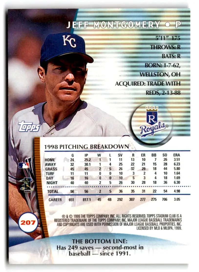1999 Stadium Club #207 Jeff Montgomery - Baseball Card Single