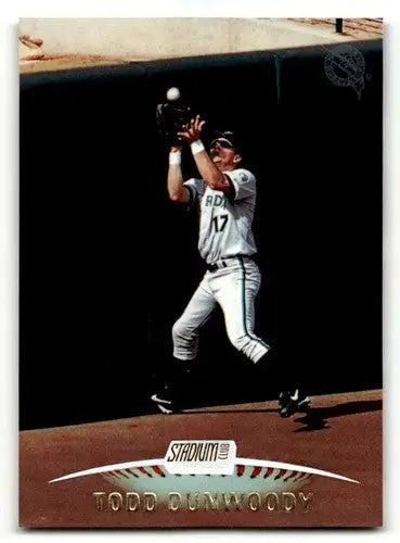 Original gloss Todd Dunwoody Florida Marlins baseball card from 1999 Stadium Club series