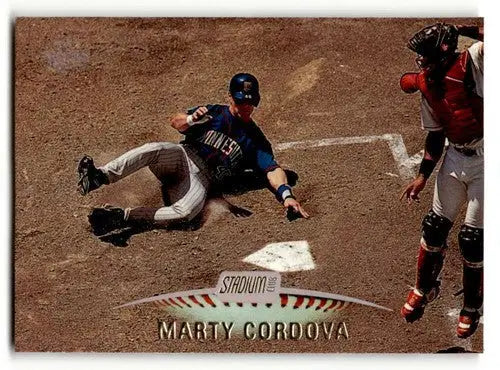 Original gloss Marty Cordova baseball card featuring Marty Cordova Minnesota Twins player