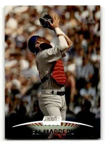 Original gloss Baseball card of Eli Marrero, catcher from 1999 Stadium Club St. Louis Cardinals
