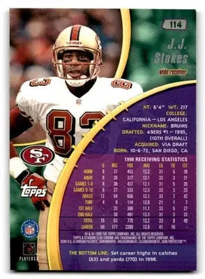 1999 Stadium Club Chrome #114 J.J. Stokes - Football Card Single