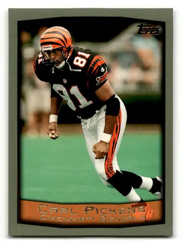 Original gloss football trading card featuring Carl Pickens NM-MT from 1999 Topps
