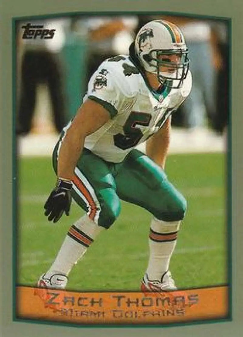 1999 Topps #161 Zach Thomas EX Excellent Miami Dolphins Football Card - Football Card Single