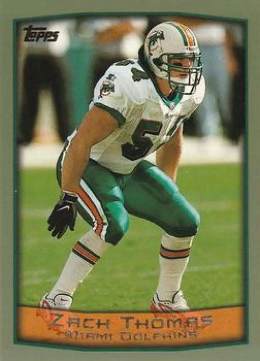 1999 Topps #161 Zach Thomas EX Excellent Miami Dolphins Football Card