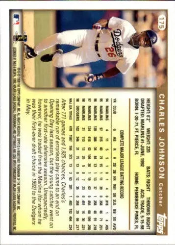 1999 Topps #175 Charles Johnson NM-MT Dodgers - Baseball Card Single