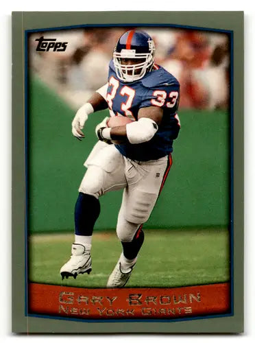 Original gloss Gary Brown football card from 1999 Topps #196 NY Giants