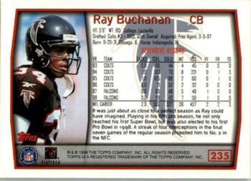 1999 Topps #235 Ray Buchanan EX Excellent Atlanta Falcons Football Card - Football Card Single