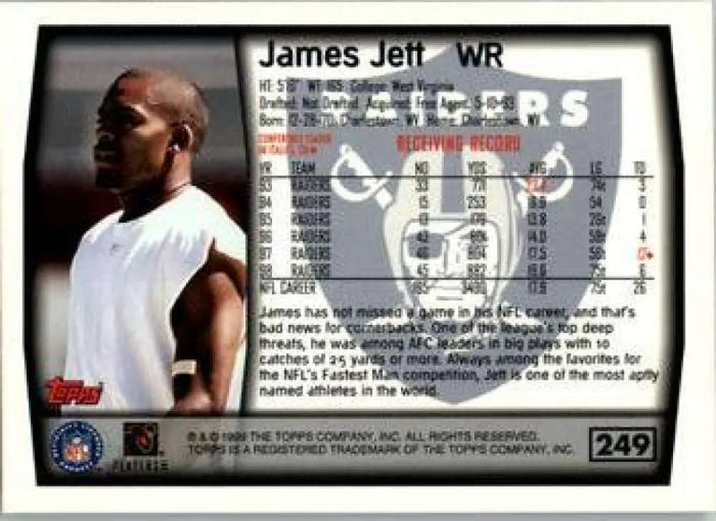 1999 Topps #249 James Jett EX Excellent Oakland Raiders Football Card - Football Card Single