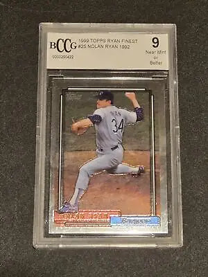 Graded 1999 Topps Nolan Ryan Commemorative Reprint Baseball Card BCCG 9
