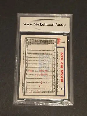 Graded 1999 Topps Nolan Ryan Commemorative Reprints Baseball Card BCCG 9