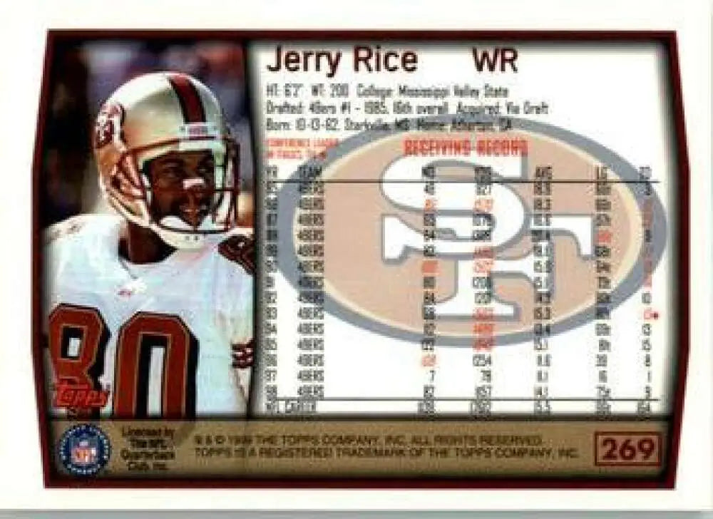1999 Topps #269 Jerry Rice EX Excellent San Francisco 49ers Football Card - Football Card Single