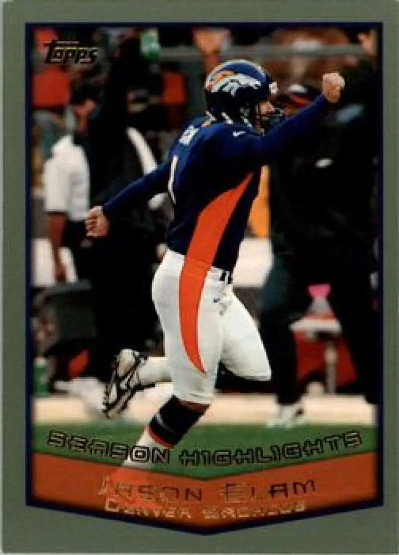 1999 Topps #314 Jason Elam EX Excellent Denver Broncos Football Card - Football Card Single