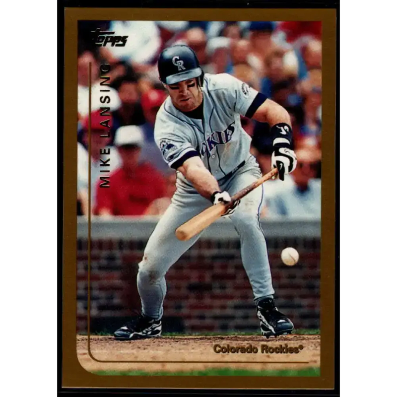 1999 Topps #342 Mike Lansing NM-MT Colorado Rockies Baseball Card - Baseball Card Single