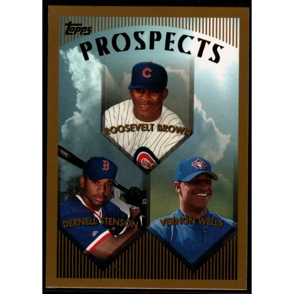 1999 Topps #436 Roosevelt Brown/Dernell Stenson/Vernon Wells NM-MT RC Rookie Chicago Cubs/Boston Red Sox/Toronto Blue