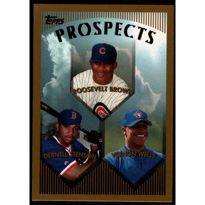 1999 Topps #436 Roosevelt Brown/Dernell Stenson/Vernon Wells NM-MT RC Rookie Chicago Cubs/Boston Red Sox/Toronto Blue