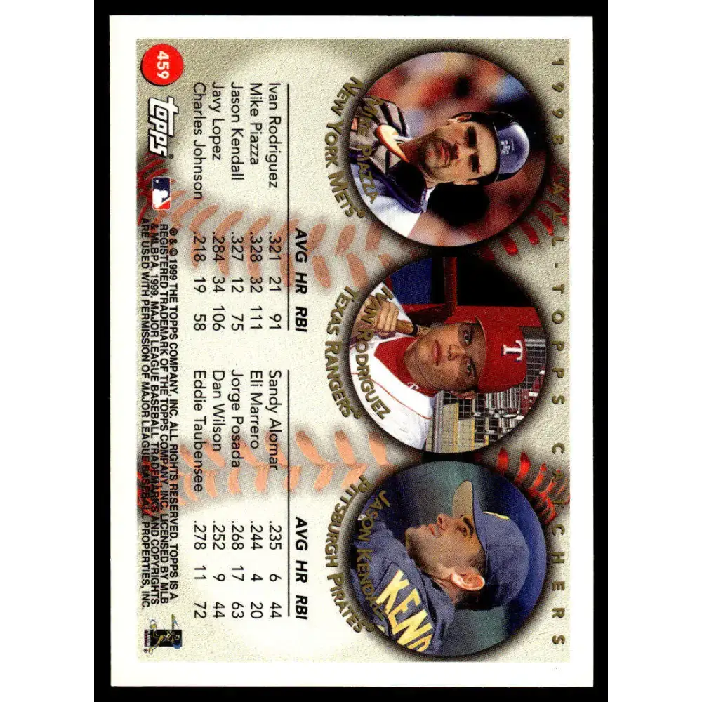 1999 Topps #459 Piazza / Rodriguez / Kendall AT Mets / Rangers / Pirates Baseball Card - Baseball Card Single