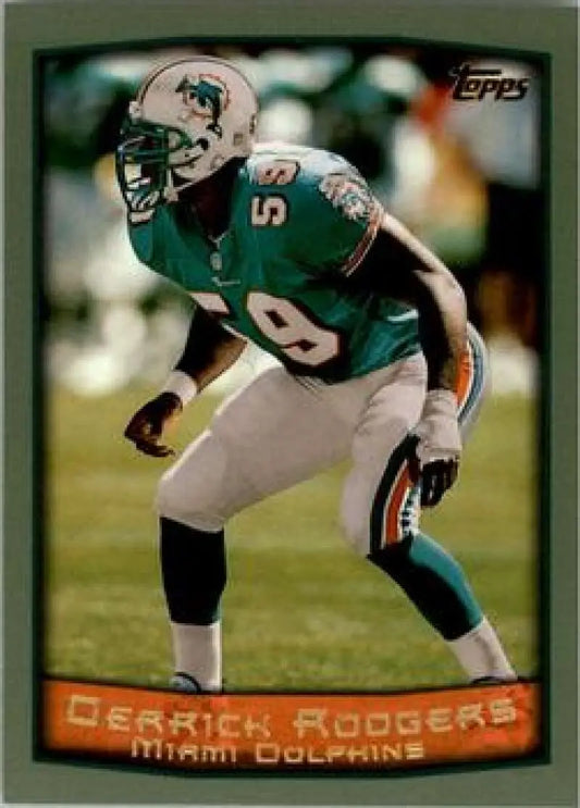 1999 Topps #64 Derrick Rodgers EX Excellent Miami Dolphins Football Card - Football Card Single