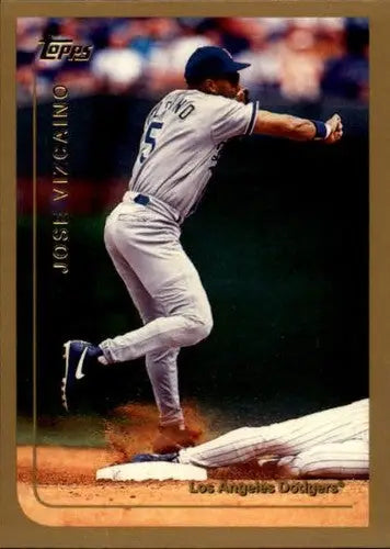 Original gloss Jose Vizcaino baseball card 1999 Topps #8 Jose Vizcaino NM-MT Dodgers