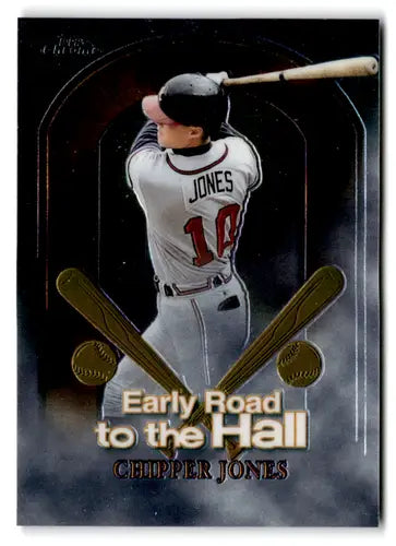 Chipper Jones baseball card from 1999 Topps Chrome Early Road to the Hall series