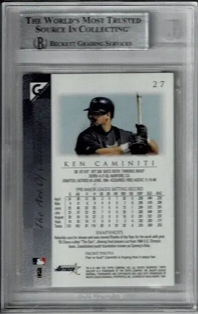 Graded Topps Gallery Ken Caminiti baseball card BAS Certified BGS Encased Auto