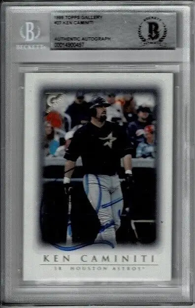 Graded Topps Gallery Ken Caminiti autographed baseball card BAS Certified BGS Encased Auto
