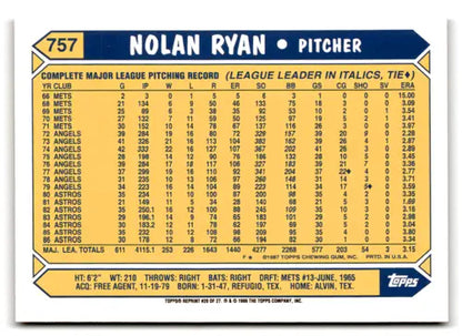 1999 Topps Ryan Nolan Ryan baseball card with original gloss featuring Astros player
