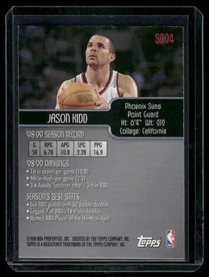 1999 Topps Season’s Best Conductors Jason Kidd #SB24 Basketball - Basketball Card Single
