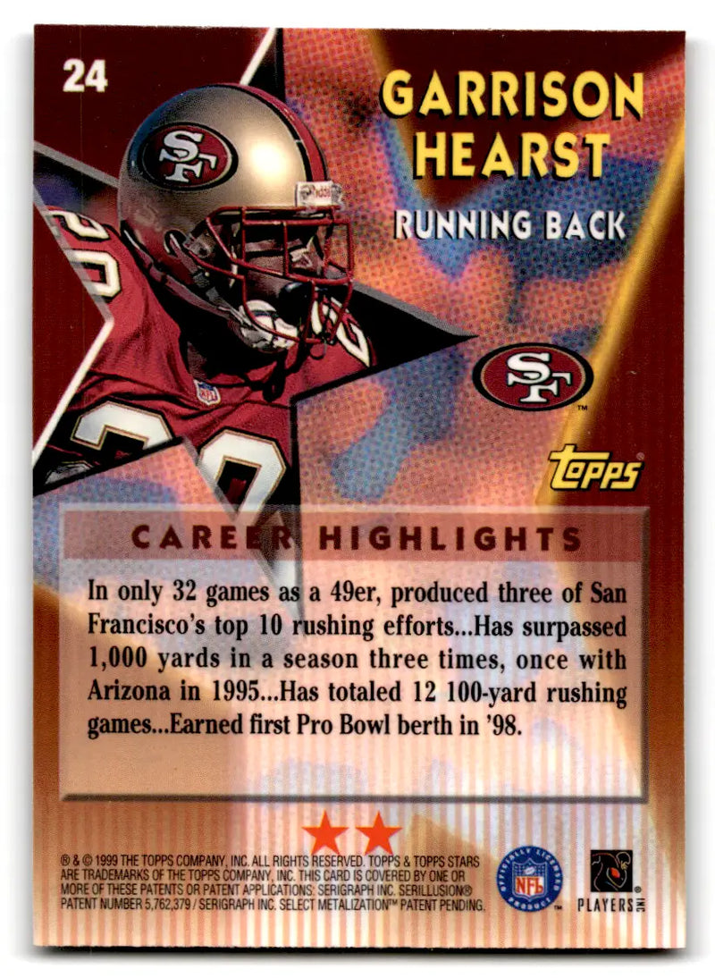 1999 Topps Stars - #24 Garrison Hearst 49ers - Football Card Single
