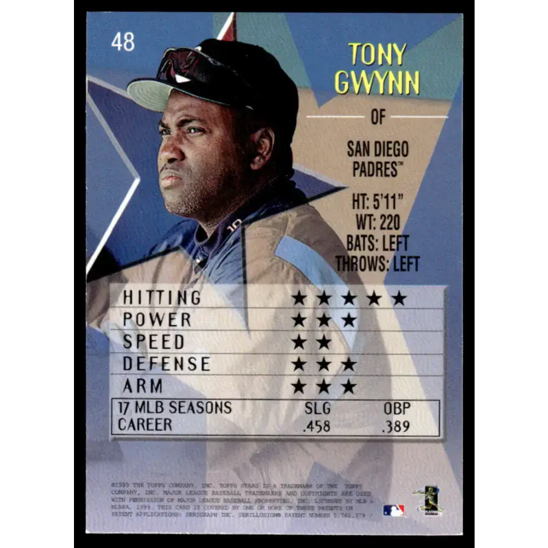 1999 Topps Stars #48 Tony Gwynn NM/MT San Diego Padres Baseball Card - Baseball Card Single