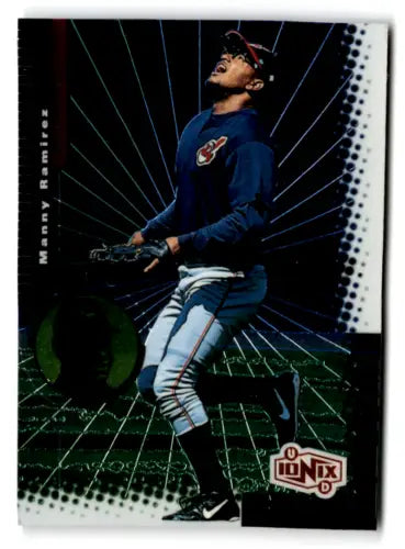 Original gloss Manny Ramirez baseball card from 1999 UD Ionix featuring Indians ID 76758