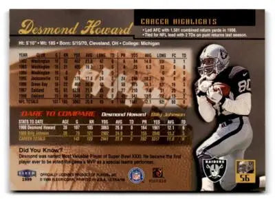 1999 Ultra #56 Desmond Howard - Football Card Single