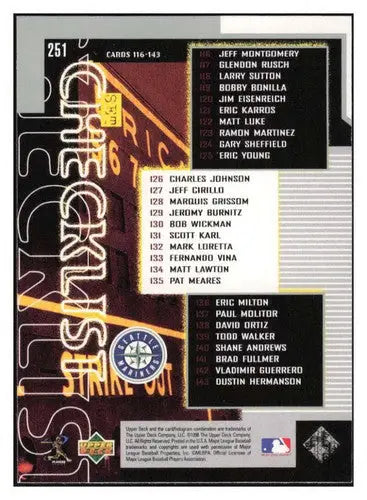 1999 Upper Deck #251 Ken Griffey Jr. NM-MT Mariners CL SH ID:82006 - Baseball Card Single